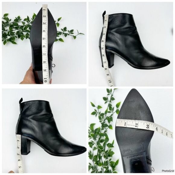 ACNE STUDIOS LOMA BLACK LEATHER ANKLE BOOTS 9.5 - Picture 6 of 11